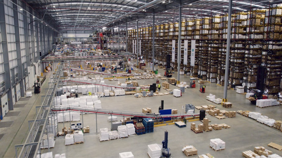 Overview image of the Hachette distribution center