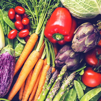 A mixture of colorful vegetables