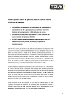 NdP TGW Logistics Resultados Ejercicio 2024/25