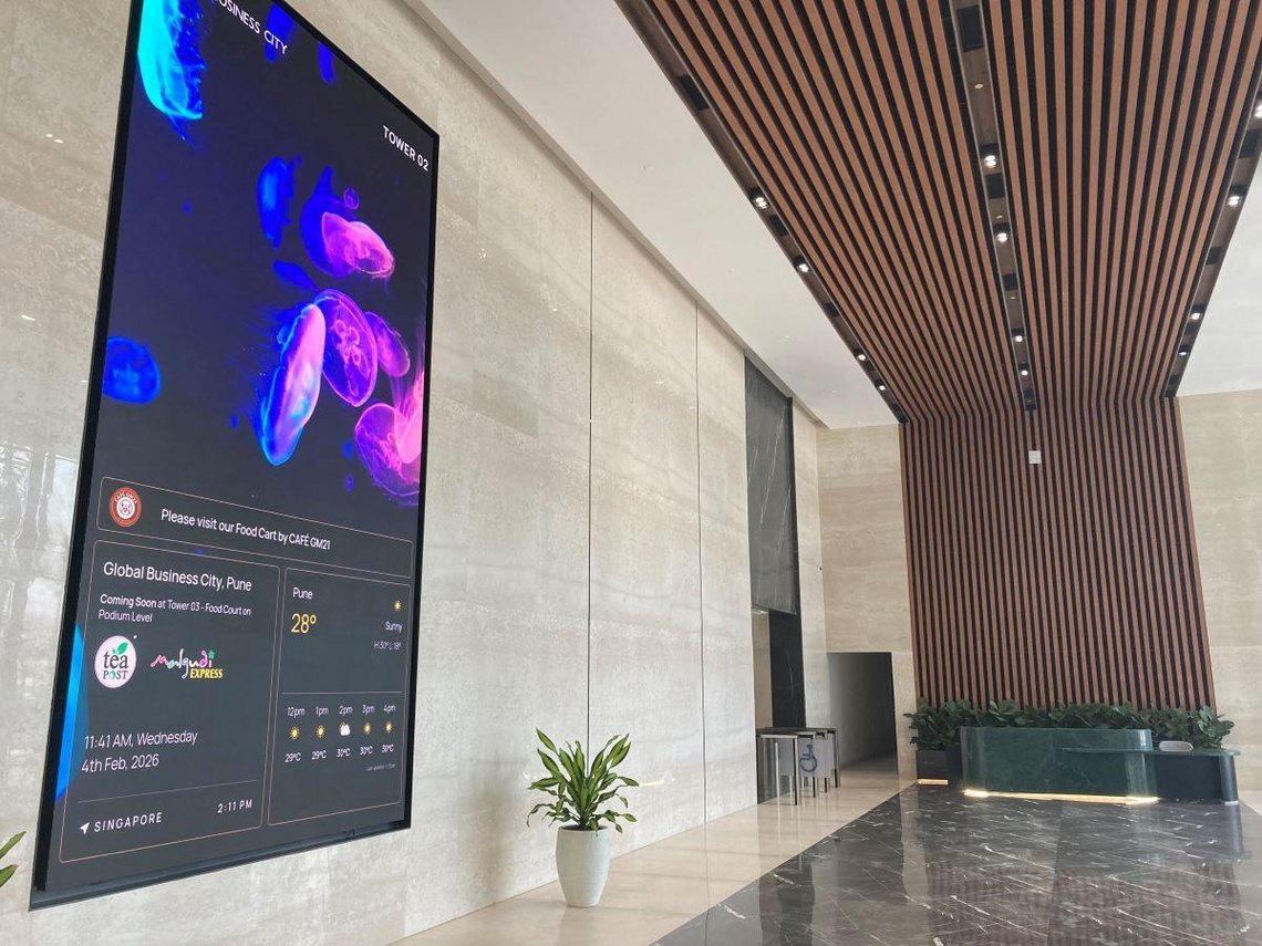 Entrance of the TGW Logistics software center building in Pune, India