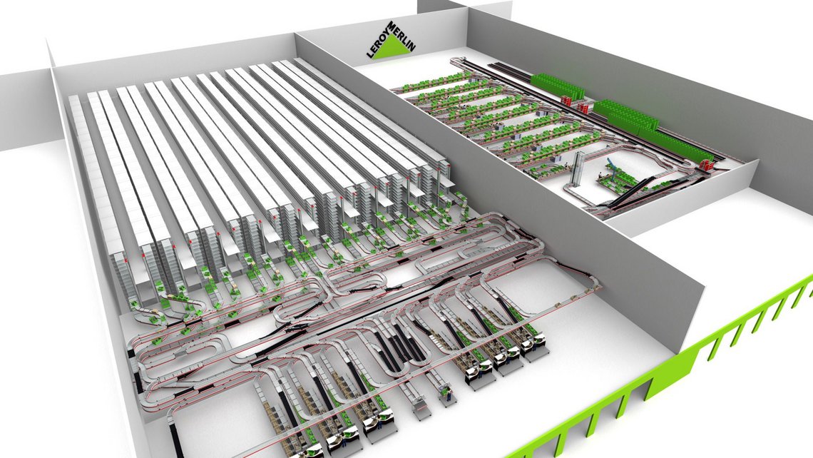 Three dimensional overview of the TGW project at Leroy Merlin