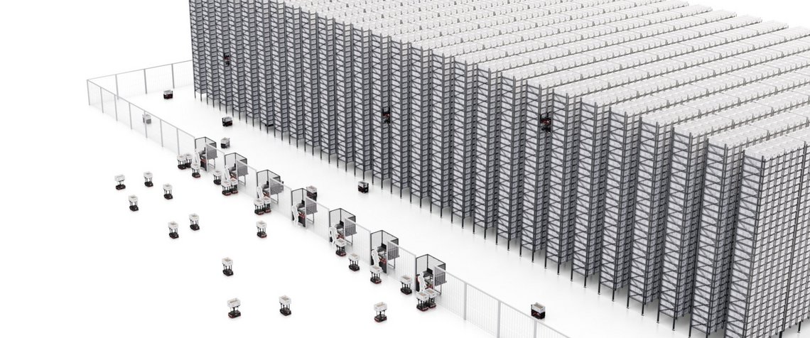 Overview of the TGW Logistics GTP system called LivePick