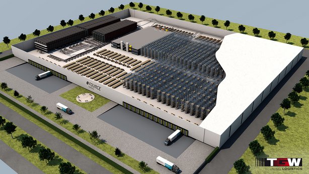 3D Render of the distribution center Of LKQ in Berkel en Rodenrijs, The Netherlands