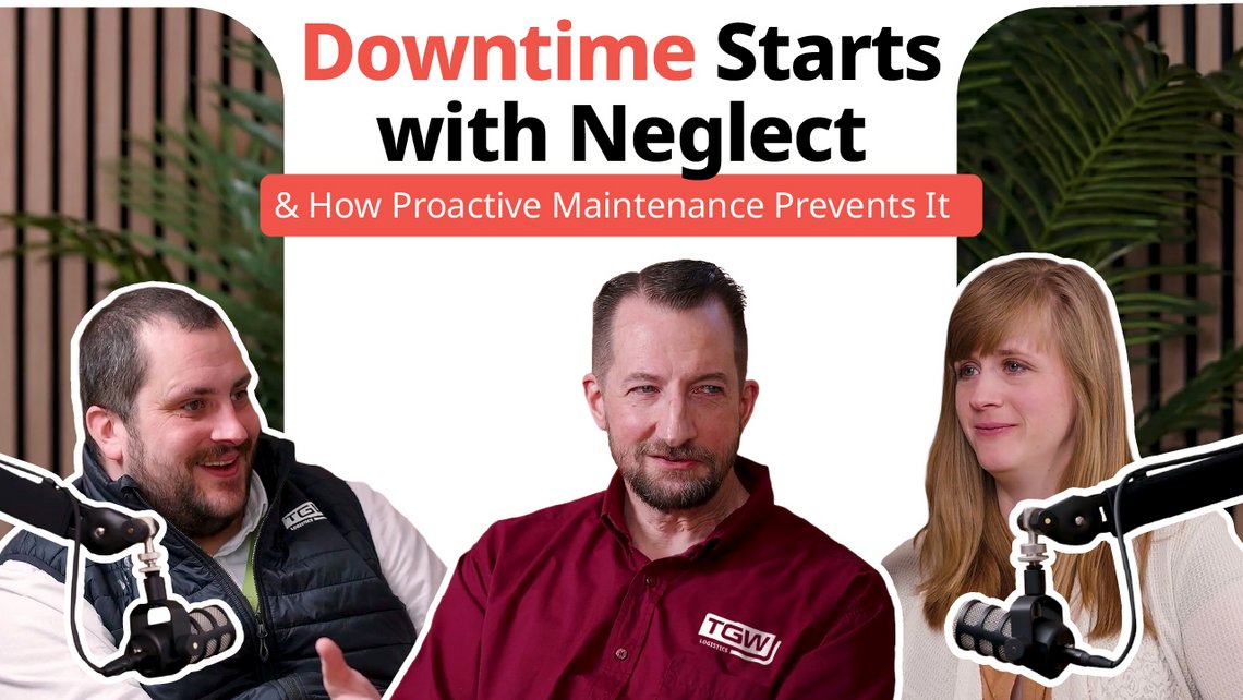 Thumbnail for a video podcast about warehouse logistics maintenance