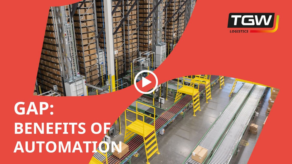 Video teaser for the GAP case study that highlights the benefits of automation in the distribution center