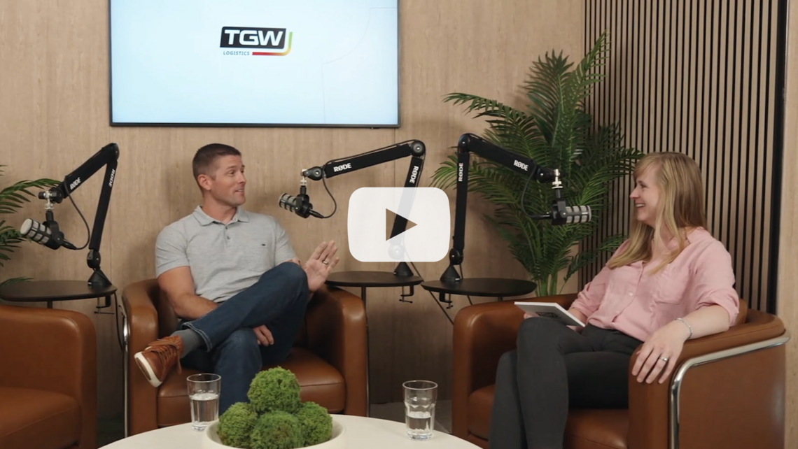 Thumbnail for a TGW Logistics podcast episode about the business case for automation
