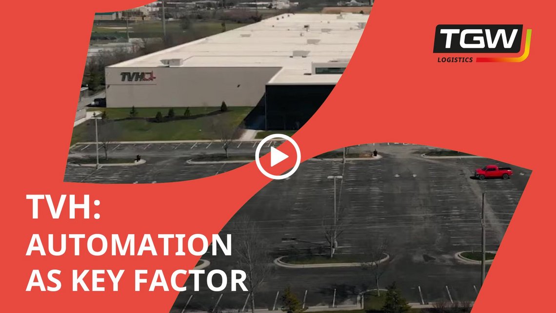 Video teaser for the TVH case study that focuses on automation as a key factor in the distribution center
