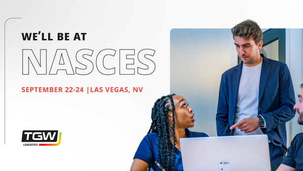 Image saying "We'll be at NASCES" with the date, TGW logo, and a photo of Meagan, Stipe, and Dexter