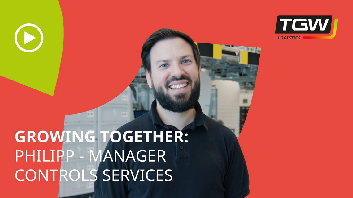 Video teaser for TGW Logistics employee Philipp gives insights into his role as a Manager of Controls Services