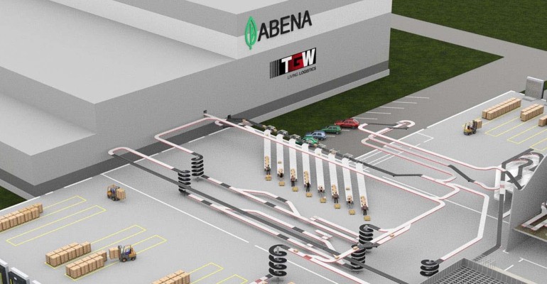 Abena setzt bei der Erweiterung seines Logistikzentrums auf TGW-Know-how: