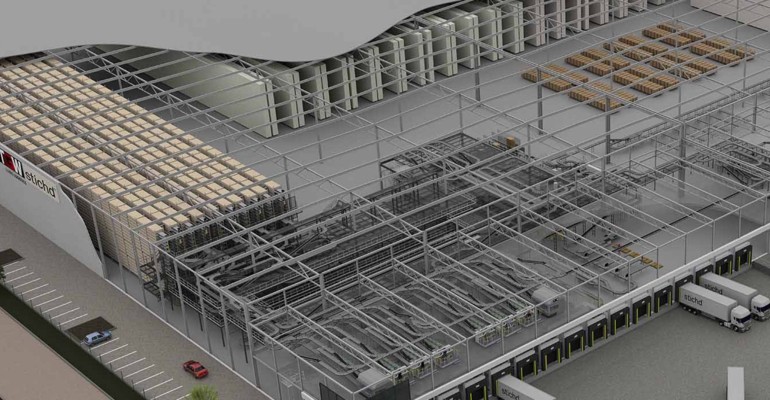 Highly automated fulfillment center by TGW for stichd.